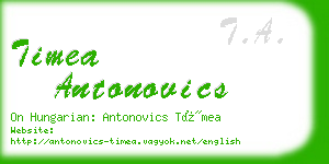 timea antonovics business card